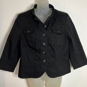 Apostrophe Black Lined 3/4 Sleeve Sport Jacket 16️